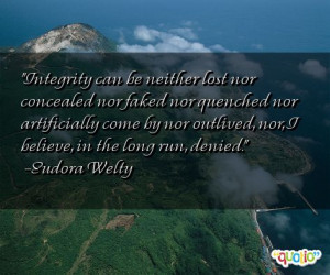Integrity can be neither lost nor concealed