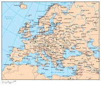 Europe Map with Major Cities