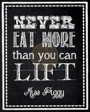 Digital chalkboard with a kitchen quote by Miss Piggy herself!