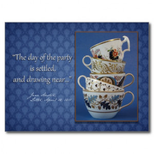 Jane Austen Tea Party Invitation Postcards