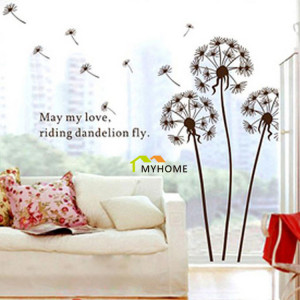 Peel And Stick Brown Dandelion and Inspirational Quotes Art Wall Decor ...