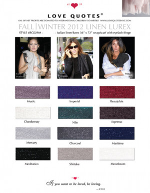 Love Quotes Linen Lurex Scarves FALL 2012 ALL COLORS DISCOUNT CODES ...