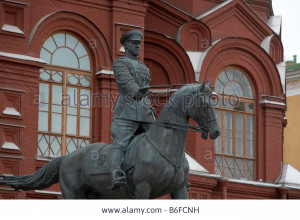 Stock Photo Statue of Georgy Konstantinovich Zhukov on his horse