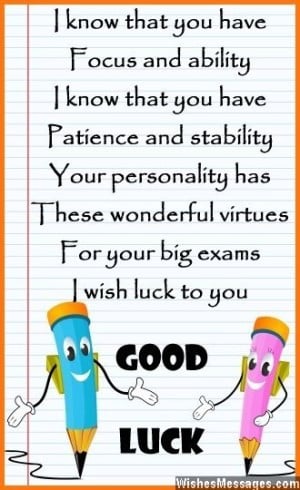 Good Luck Wishes For Exams Final exam