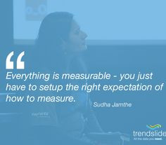 Sudha Jamthe shares an important quote on measurement.