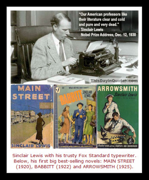In the 1920s, Sinclair Lewis became one of the most successful writers ...
