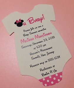 Pink-Minnie-Mouse-Onesie-Baby-Shower-Invitation-All-Wording-Customized ...