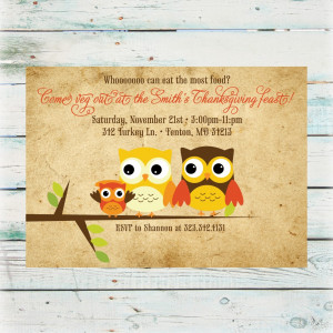Thanksgiving Dinner Invitation – Owls
