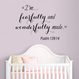 Psalm Wall Decals Quote I'm Fearfully And Wonderfully Made Vinyl Decal ...