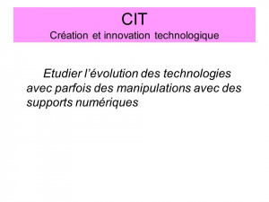 CIT Création et innovation technologique Etudier lévolution des ...