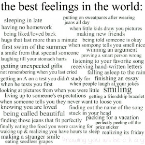 Best feelings in the world