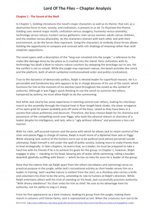 Lord of the flies – chapter analysis