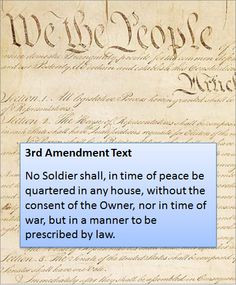 The 3rd Amendment can draw its origin to the Quartering Act - enacted ...