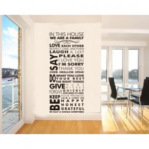 In This House We Are A Family Quote Wall Art Sticker