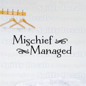 Harry Potter Mischief Managed vinyl wall quote