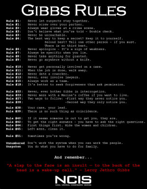 Have Rules for your Life – Leroy Jethro Gibbs (NCIS