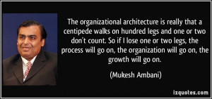 ... , the organization will go on, the growth will go on. - Mukesh Ambani