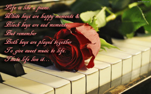 Life is Like a Piano Quote Wallpaper