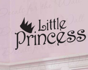 Little Princess Girl Girl Room Kid Baby Nursery Adhesive Vinyl Quote ...