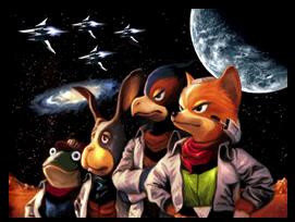 ... to right: Slippy Toad, Peppy Hare, Falco Lombardi and Fox McCloud