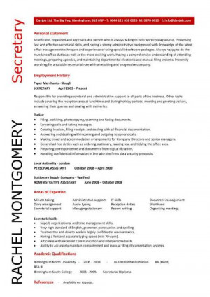 uniquely designed secretary resume that will quickly highlight to ...