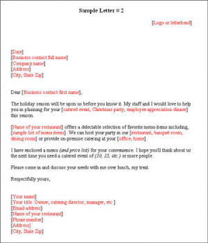 DOWNLOAD: Catering Marketing Letter Templates