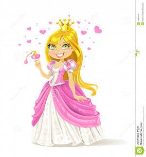 Cute Fairy Tale Princess With Love Potion Royalty Free Stock Photos