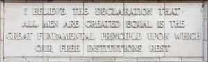 quote in relief on the building exterior: 