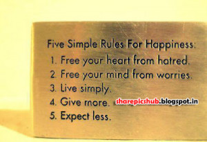 Five Simple Rules For Happiness | Happiness Quotes Wallpapers