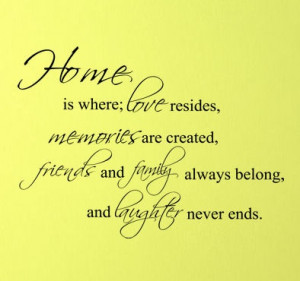 Home Is where is Love resides ~ Family Quote