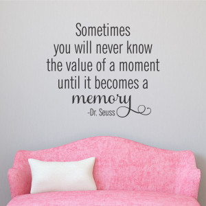 Value of a Memory Wall Quotes™ Decal
