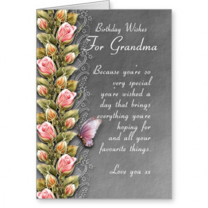 grandma birthday card - birthday card with roses