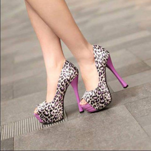 pink animal print high heels - Shoes is our passion Picture