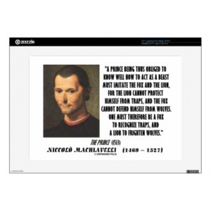 Machiavelli Prince Imitate Fox Lion Advice Quote Laptop Skin