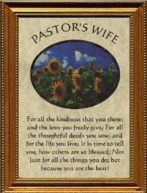 Pastor's Wife Plaque Poem Gift