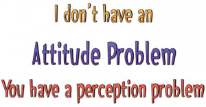don't have an attitude problem, you have a perception problem