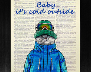 Cat Inspirational Quote Art, BOYFRI END Gift 1st ANNIVERSARY Gift Man ...