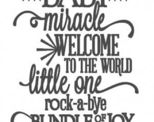 Vinyl Wall Lettering - Quote Decal Sticker Art Saying Baby Miracle ...