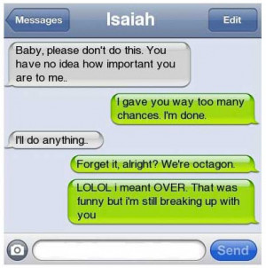 funny text message girlfriend dumping boyfriend