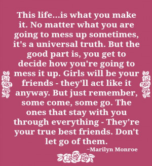 Marilyn Monroe friendship quotes