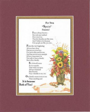 Touching and Heartfelt Poem for Parents - For Two Special Parents Poem ...