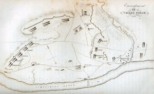 Encampment at Valley Forge in 1778 (1830 engraving by G. Boynton)