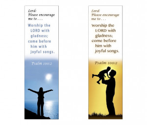 Free Christian bookmark for Psalm 100:2