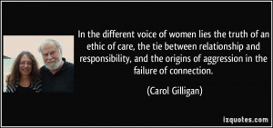 ... origins of aggression in the failure of connection. - Carol Gilligan