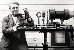 Thomas Edison with Movie Cameras