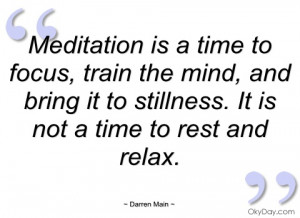meditation is a time to focus