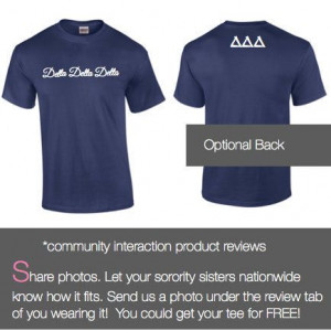 14.98 Tri Delta T-shirt Style I features Greek letters on front ...