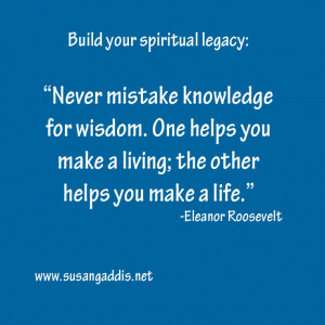 Build your spiritual legacy: 