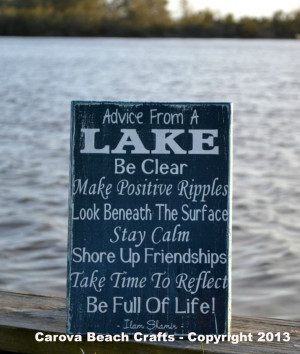 Lake House Decor - Lake Sign - Advice From A Lake - Wood Sign Wall ...