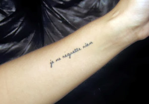 Music quote tattoo for women